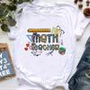 Teaher Life Graphic Print Tshirt Girls Merry Christmas Book Tea Globe T Shirt Women Harajuku Shirt Leopard Apple Female T-Shirt