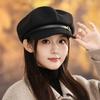 Japanese Versatile Belt Buckle Beret Lady FallSeason and ColdSeason DailyWear British Style Octagonal Hat Big Head Circumference BrandNews Baby Hat