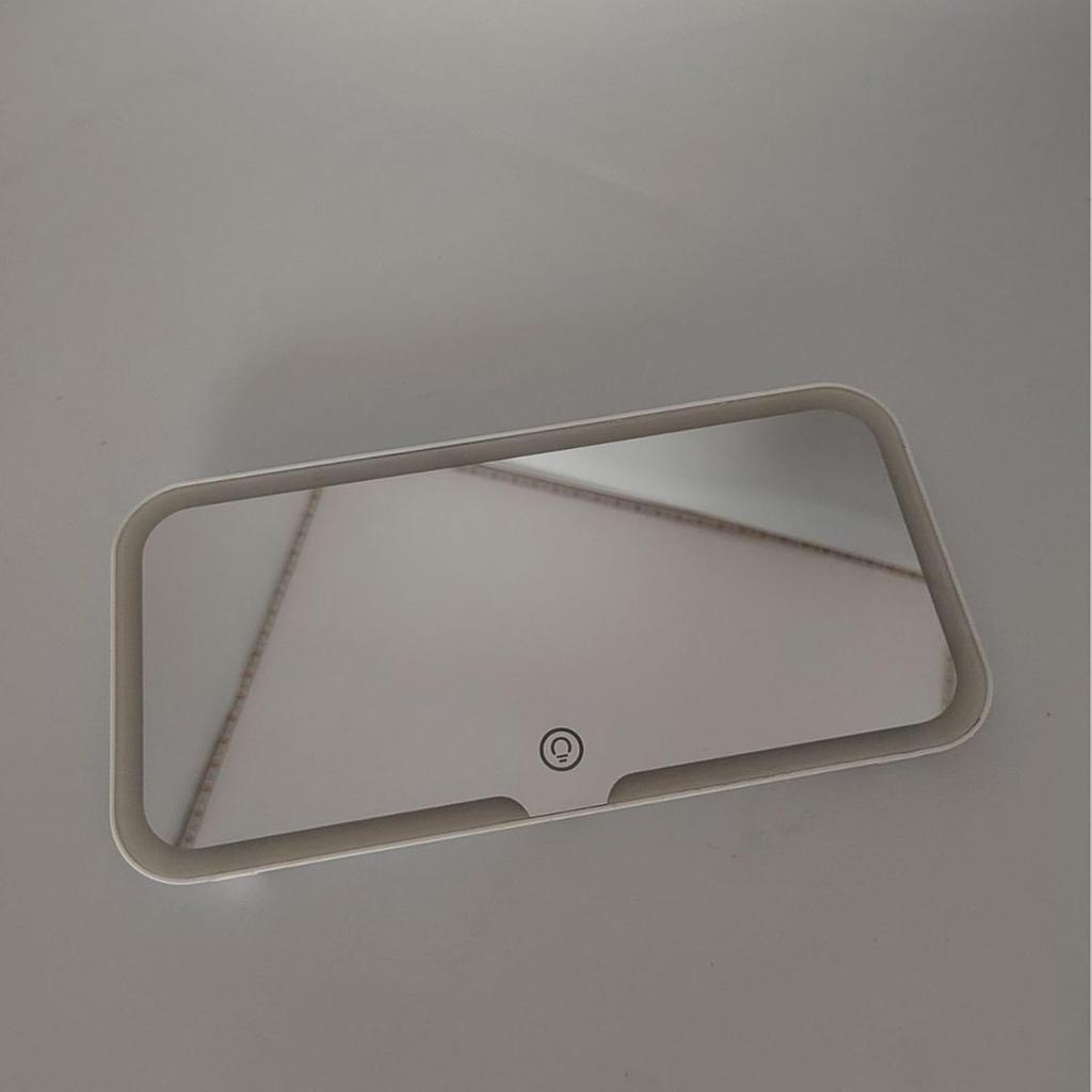 Car Vanity Mirror, Sun Visor Rechargeable LED Car Mirror, 3Modes & 60LEDs, Touch Control Dimmable, White