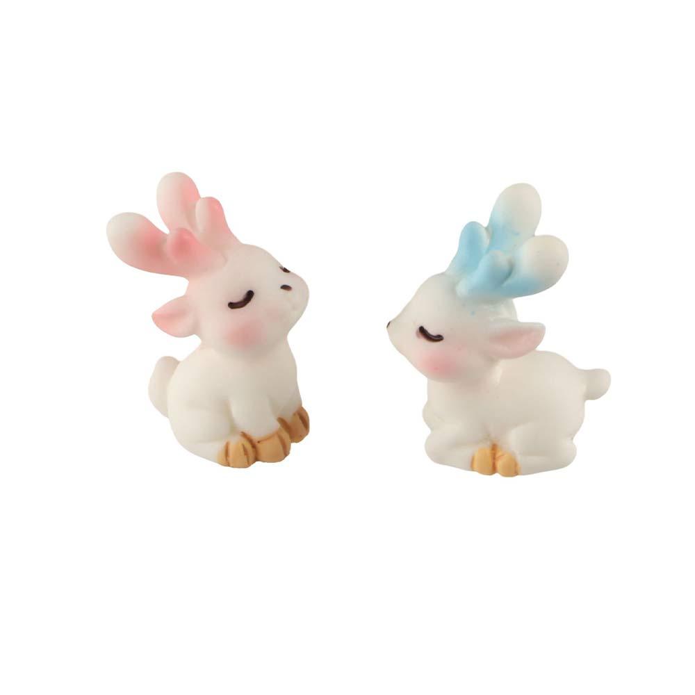 Cartoon Sika Deer Figurines Resin Crafts Micro Landscape Ornaments Deer Statue  Desk Accessories