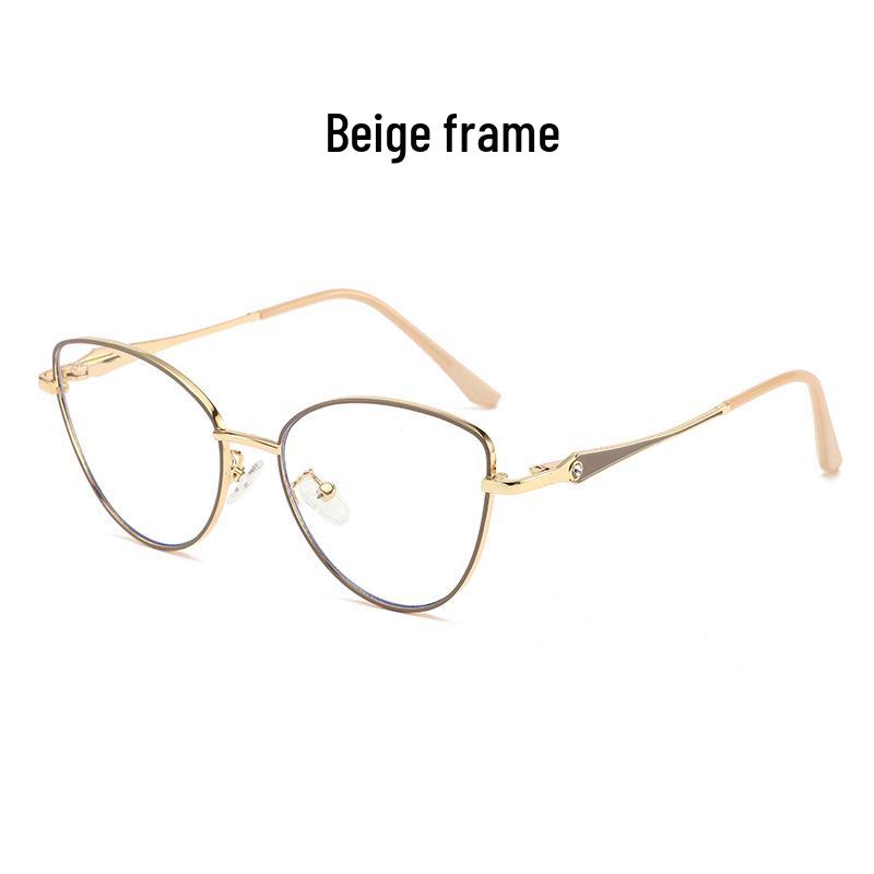 2026 Women's Fashion Cat Eye Glasses: Photochromic, Anti-Blue Light, Metal Frame, Myopia Lens Compatible