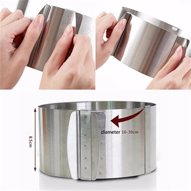 Adjustable Mousse Ring 3D Round & Square Cake Mold Stainless Steel Baking Mould Kitchen Dessert Accessories Cake Decorating Tool