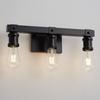 Farmhouse Bathroom Vanity Light Fixtures 3-Light Bathroom Light Fixtures Over Mirror Matte Black Vanity Light Industrial Vintage Wall Light Fixtures