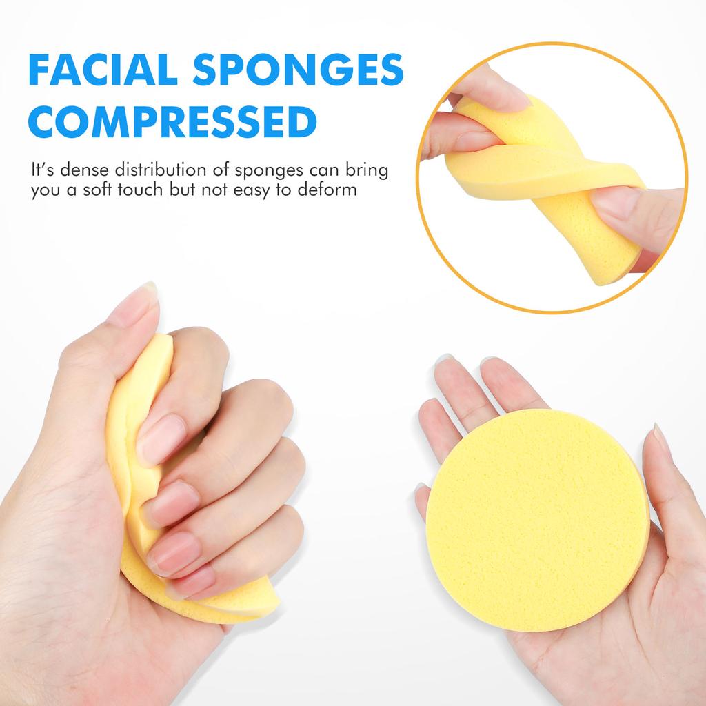 50 Pieces/bag Facial Deep Cleaning Puff Face Wash Sponge Cleaning Facial Clean Washing Pad Remove Makeup Skin Care Tool