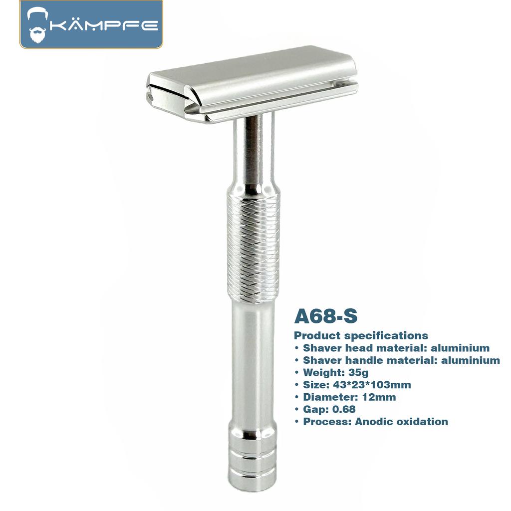 KAMPFE CNC Carving Closed Comb Double-Sided Aluminum Manual Safety Razor Classic Shaver Mild Scratcher for Men And Women Gift