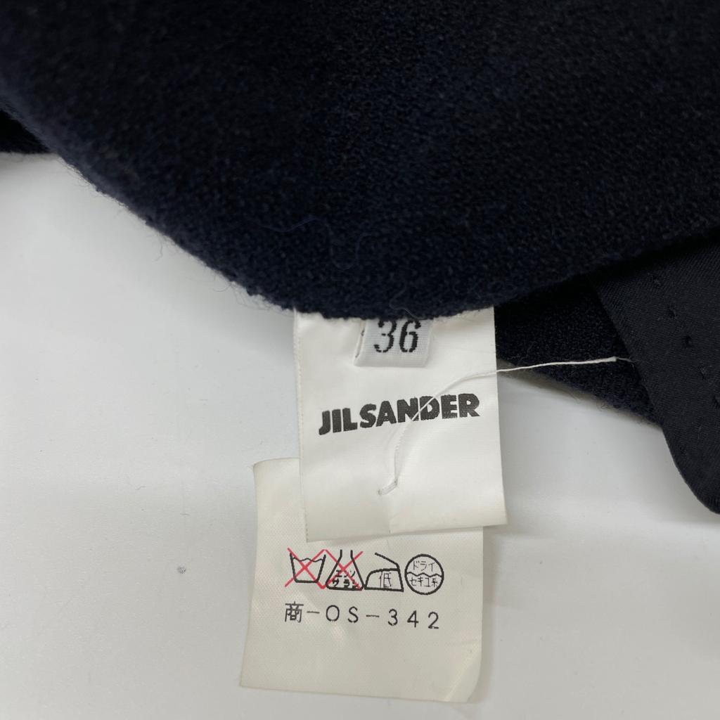 JIL SANDER Navy wool mohair shrunken stand collar jacket Jacket 36 NavyUsed