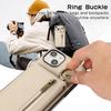 For iPhone 15 Leather Back Cover Zipper Wallet Kickstand Phone Case with Shoulder Strap