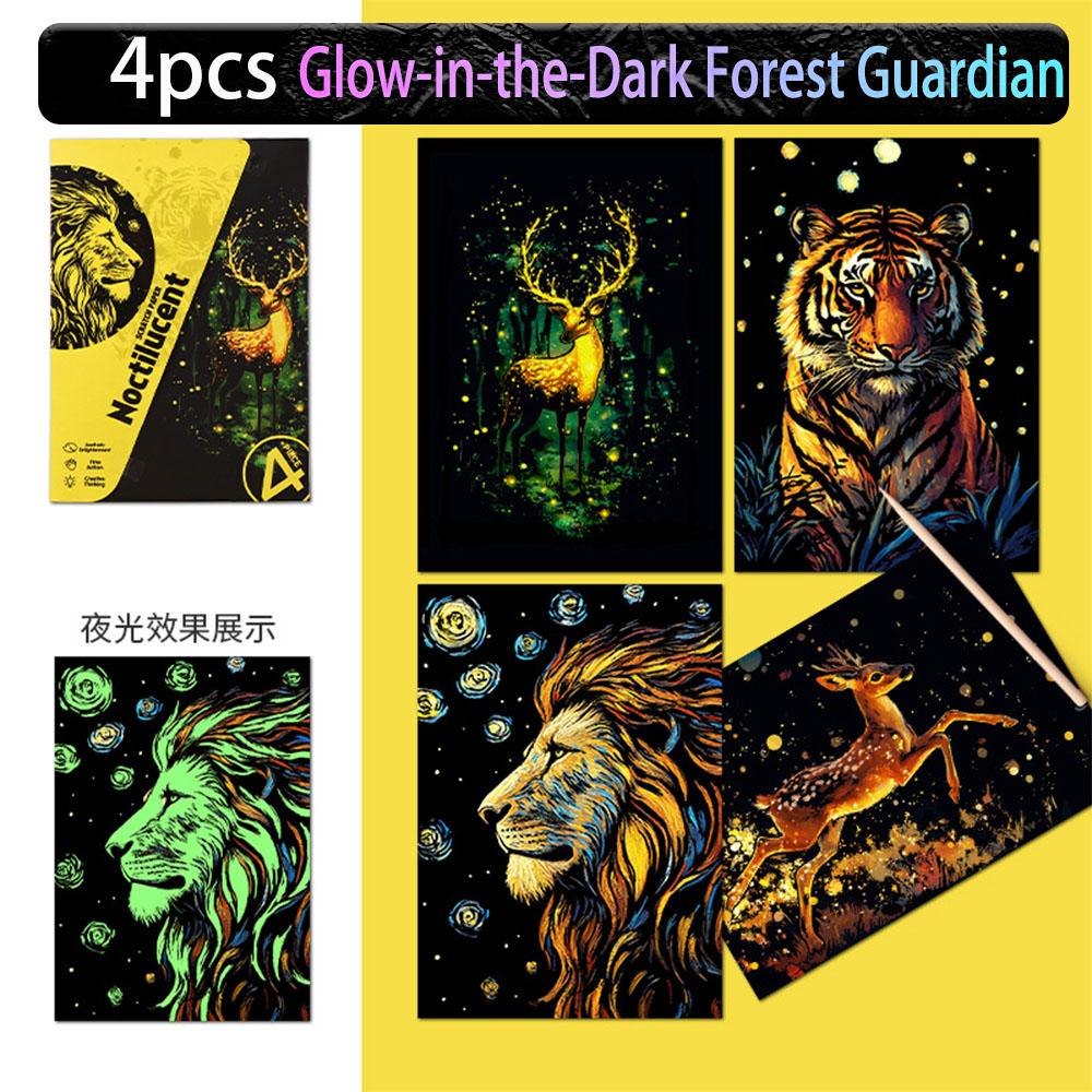 20*14cm DIY Night Scene Painting Scratch Colorful Drawing World Attractions Series For Child Adult Decompression Gift Home Decor