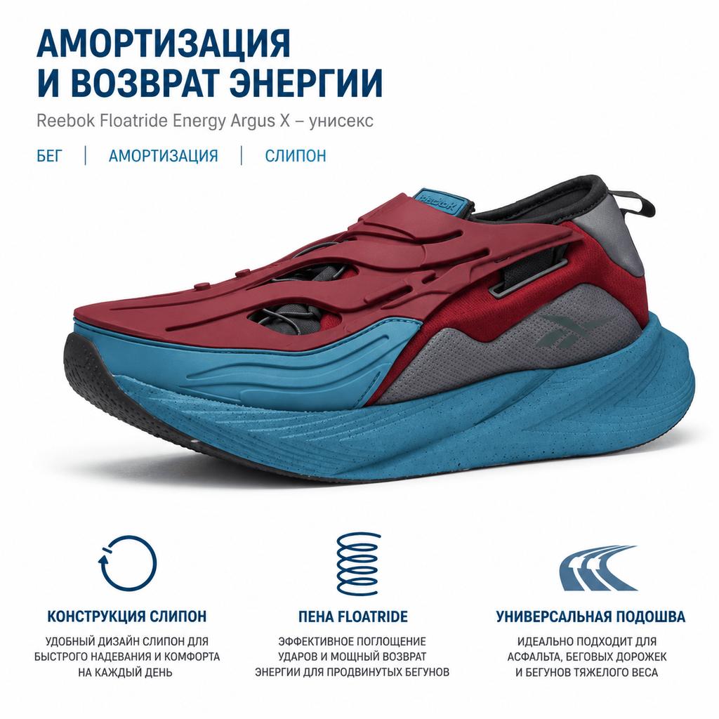 Reebok Floatride Energy Argus X Odpružení Odraz Nízký Svršek Běžecké Boty Unisex Běžecké Boty Červená Modrá H03718