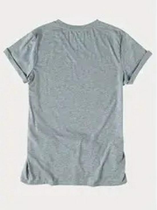 

Новинка 2024 года Женский топ с V-образным вырезом и коротким рукавом с европейско-американским принтом S серый