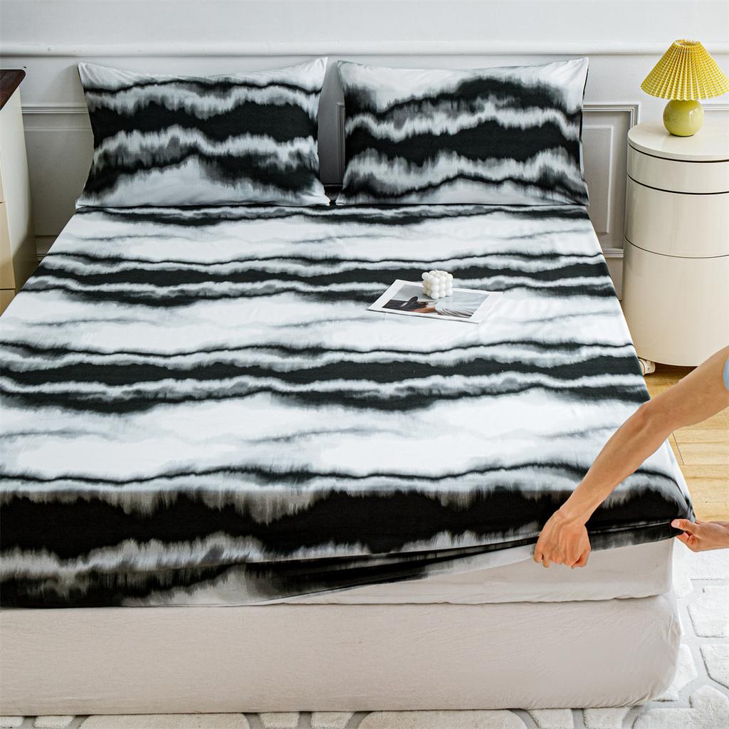 1pc Printed Fitted Sheet Bedding, No Pillowcase. for Bedroom, Hotel Various Home Decorations