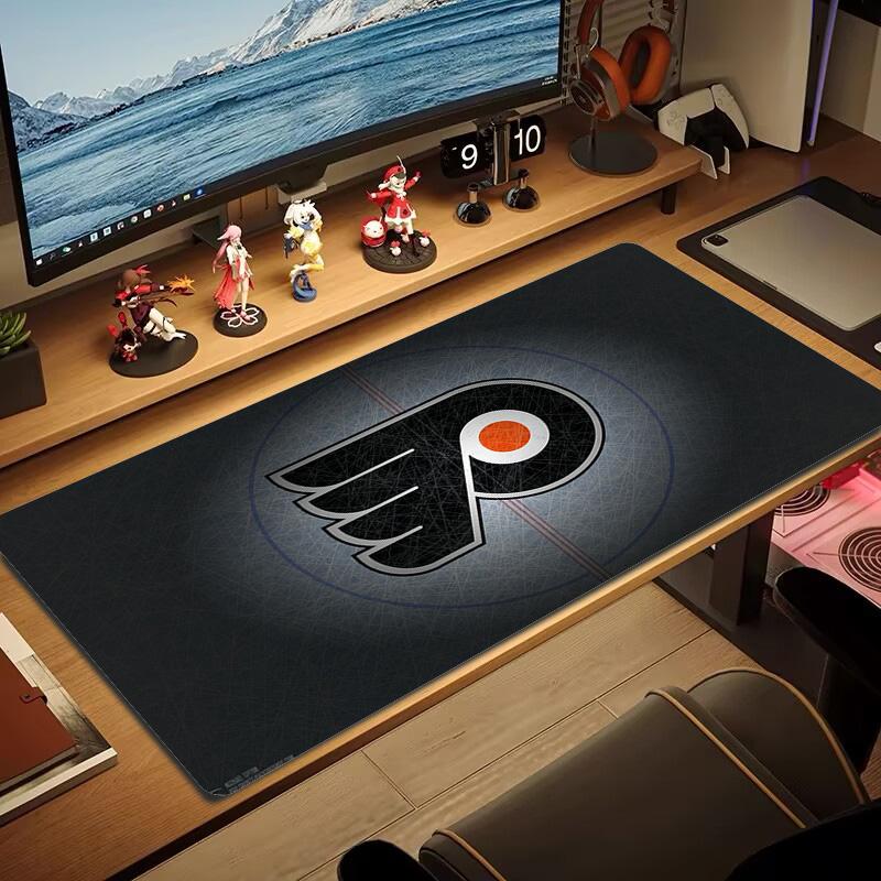Philadelphia Flyers Logo Barevná Podložka pod Myš Velký Herní Stůl Polštář Protiskluzová Podložka pro Notebook Tablet Velká Podložka pod Myš XXL Podložka Mini PC Herní Podložka s Uzamykatelnou hranou 30cmx60cm(11.8x23.6inch) brown