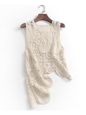 2025 Summer Fairy-Style Slimming Irregular Solid Cardigan Vest for Women