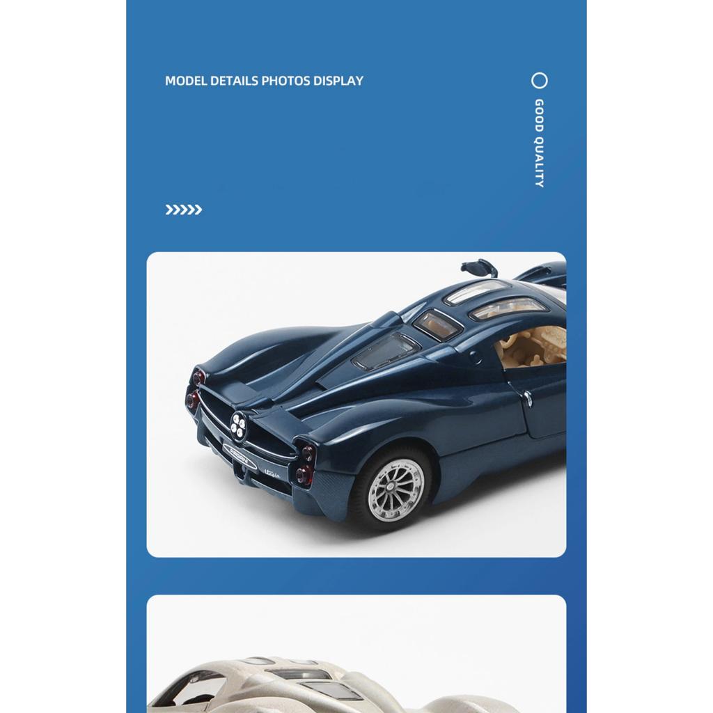 1/32 Pagani Utopia Alloy Sports Car Model Diecasts Metal Racing Car Vehicles Model Simulation Sound and Light Childrens Toy Gift