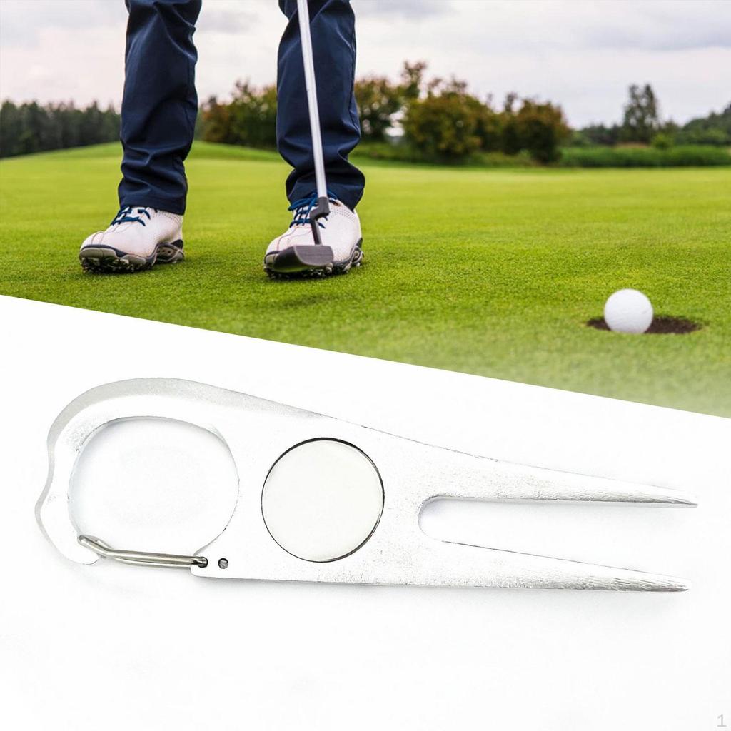 Golf Divot Reparasjonsverktøy Green Gaffel Rille Renser Lettvekt Erstatningstilbehør Rustfritt Stål