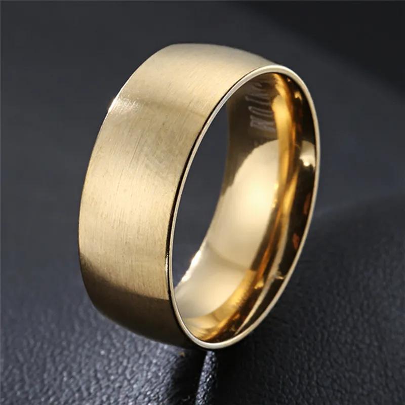 Black Solid Simple Vintage Rings Classic Men Stainless Steel Rings Matte Men Engagement Wedding Bands Jewelry Gift Wholesale