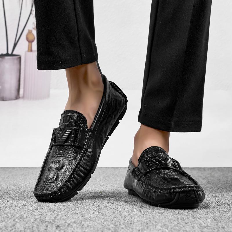 Spring new Doudou shoes lazy men's shoes driving shoes live casual shoes fashionable men's leather shoes