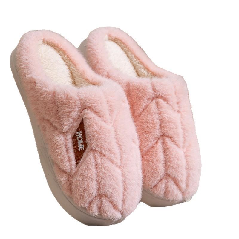 Cotton Slippers Winter 2025 New Indoor Home Non-slip Warm Couple Plush Slippers Winter