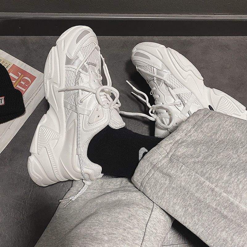 2025 new chic Japanese and Korean trend couple velvet dad shoes trendy casual versatile sports shoes mesh trendy shoes men