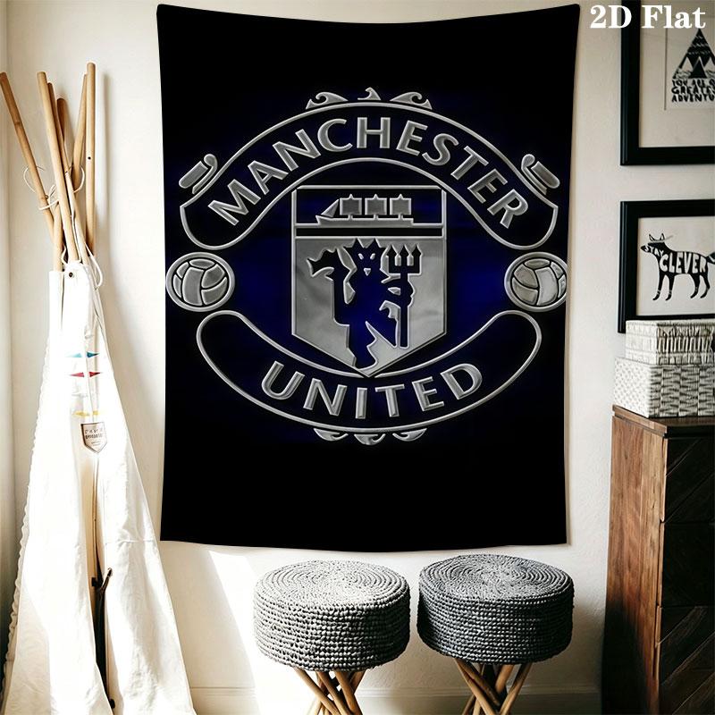 Man Utd B Wall Hanging Printed Fabric Blanket Decorative Tapestries for Bedroom Living Room Home Decor