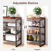 Industrial Shoe Rack - Sturdy Steel Entryway Shoe Organizer with Spacious Top - Strong Mesh Shoe Storage Shelves - Adjustable
