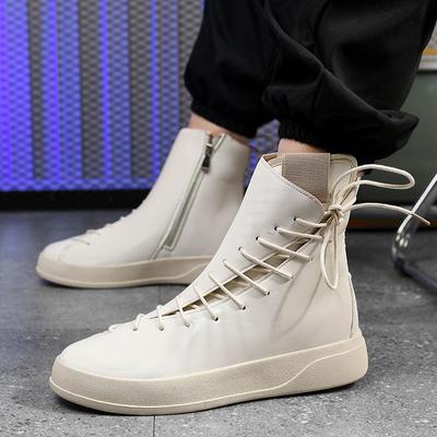 Mode Mode Luxus Herren Beige High Top Sneaker Leder Casual Sneaker Herren Flache Designer Schuhe Atmungsaktive Hip Hop Sportschuhe Mann