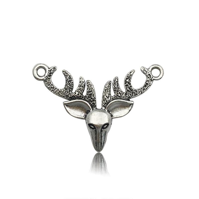 DIY Christmas Retro Zinc Alloy Stag Head Antler Pendant Charm - Jewelry Accessories