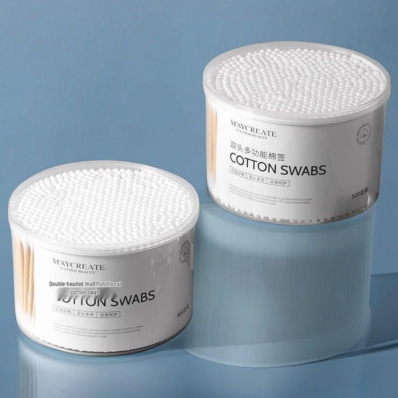 Double-Headed Wooden Cotton Swabs for Makeup, Ear Cleaning, and Hygiene
