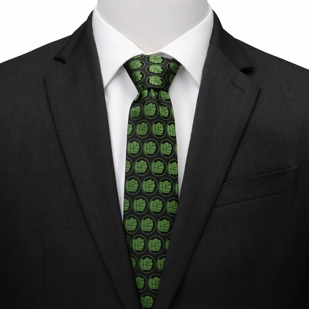 Marvel Hulk Black Green Tie [Cufflinks] mv-hlk-bk-tr