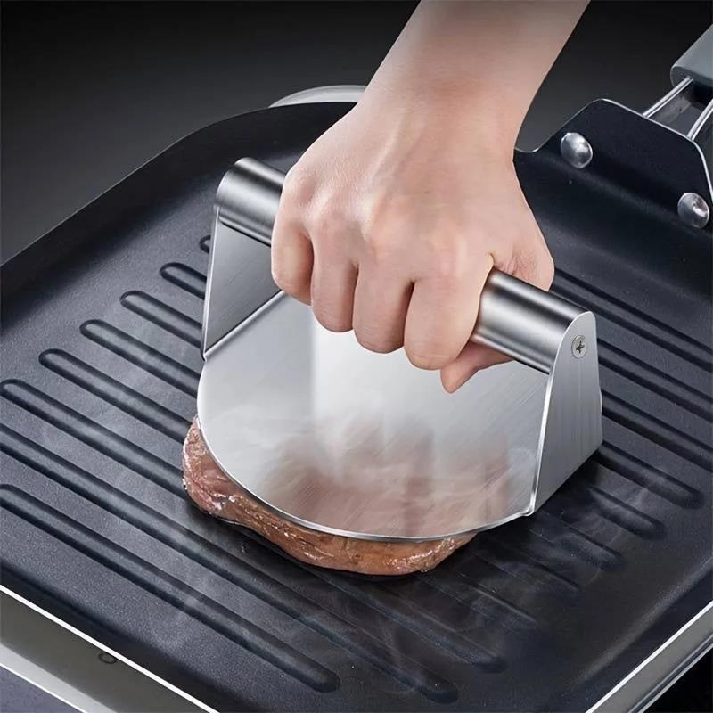 New Stainless Steel Smash Burger Press | Heavy Duty Patty Maker Smasher Mold for BBQ Grilling Kitchen (Non-Stick) 4