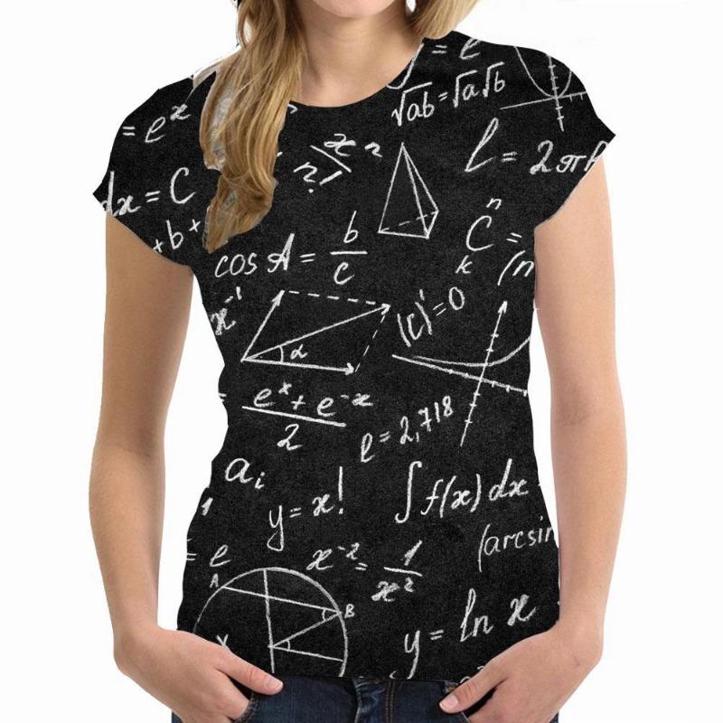 

Футболка с 3D-принтом Math Formula для женщин и мужчин с коротким рукавом и круглым вырезом Футболки Harajuku Streetwear Футболки Oversize Y2k Женская одежда 6XL