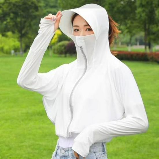 

Женский кардиган для велоспорта из ледяного шелка с защитой от УФ-лучей - Летняя куртка с длинными рукавами 2025 года One Size