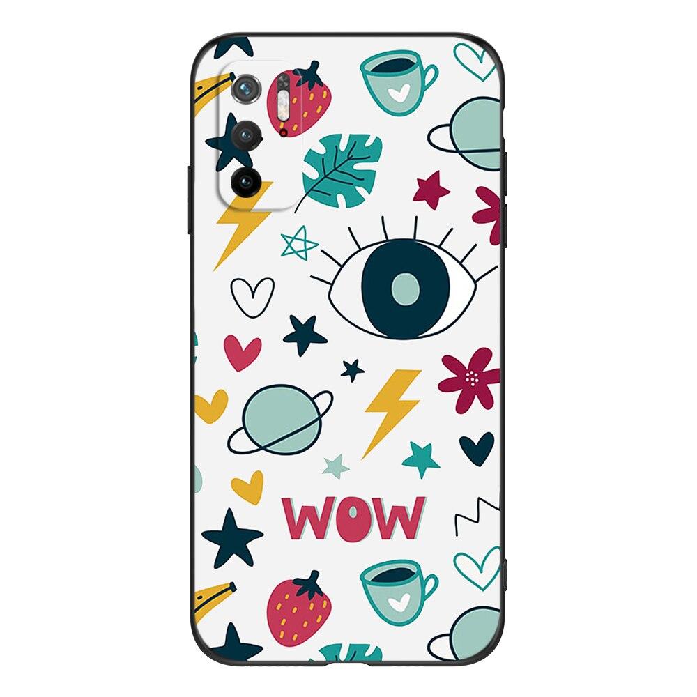 For Poco M3 Pro 5G Case 6.5" Xiaomi Redmi Note 10 5G Phone Back Cover Bumper POCOPHONE Black Tpu Case Cute Funy