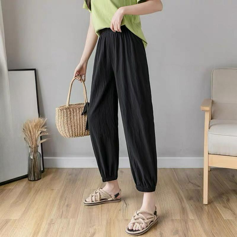 Cotton and Linen Bloomers Women's Summer Loose High-waisted Drape Linen Nine-point Trousers Casual Thin Carrot Harem Pants