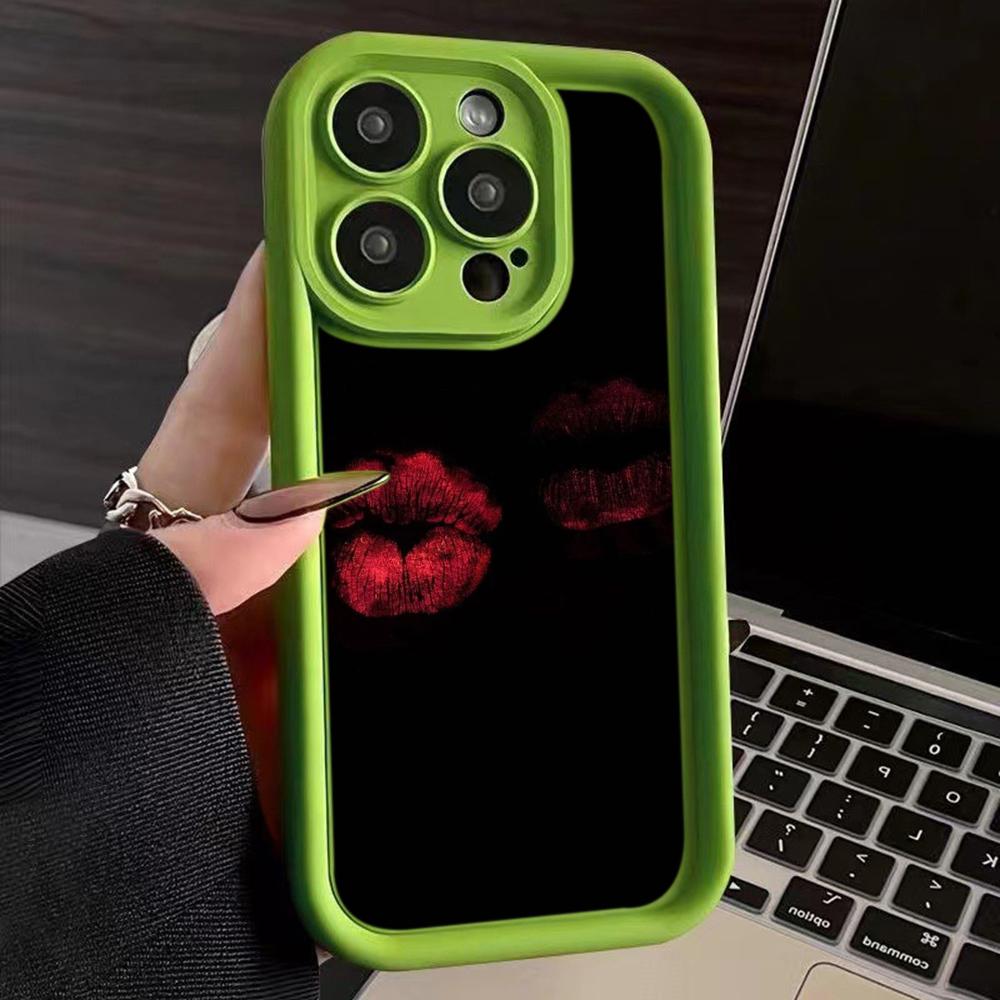 LZ22 Lips Kiss Digital Design Silicone Phone Case for iPhone 11 13 14 15 16 Pro Max 7 8 16 Plus 12 Mini XS Max XR Shockproof Back Cover