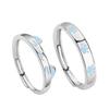 Cute Cat Couple Rings Set Adjustable Open Band 99 Cartoon Animal Design Minimalist Fashion Jewelry Men Women