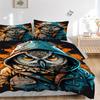 3pcs Owl Hoodie Duvet Cover Set -Includes 1 Duvet Cover and 2 Pillowcases, No Quilt Core, All-Season Home Decor  Yy251111126