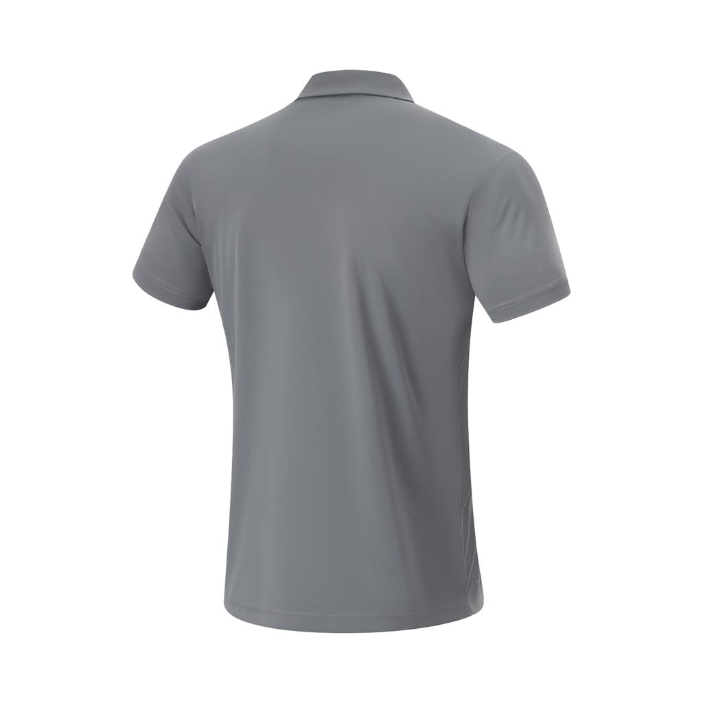 Li-Ning Fitness Series Solid Color Moisture-Wicking Quick-Dry Short-Sleeve Polo Shirt Men Tops Shadow-Gray APLU119-4