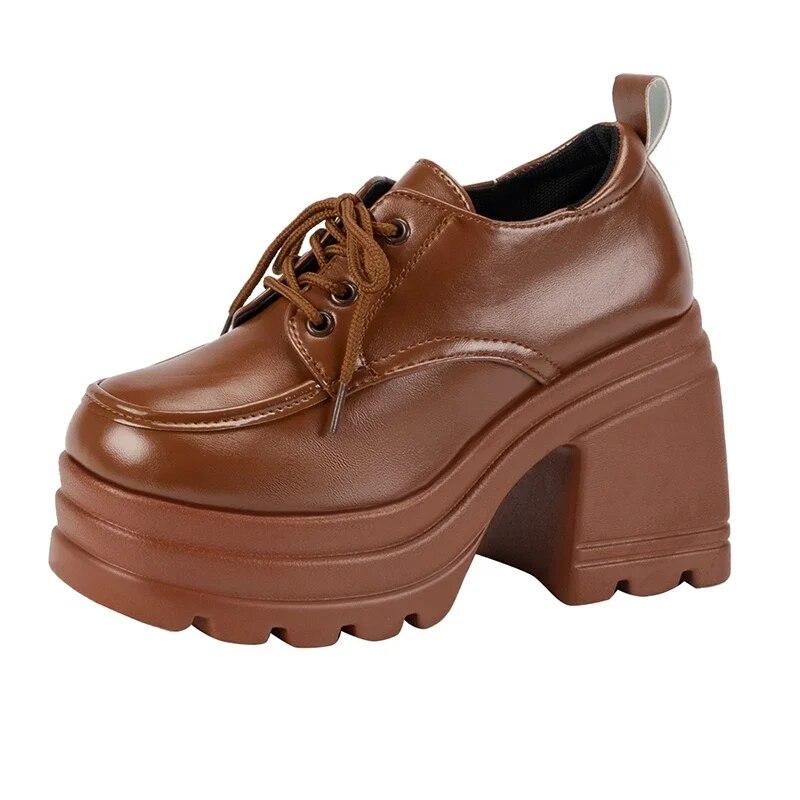 Lolita Shoes for Women Mary Jane 2023 Lace Up Loafers Girls Students JK Uniform High Heels Platform Shoes Cosplay Female Shoes