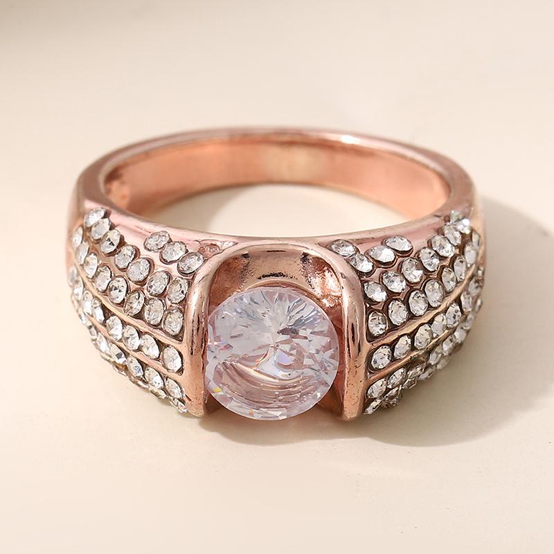Huajie Women's Bling Full PavedCubic Zirconia Rings Wedding Bride Party New Brilliant Ring  Trend Tide