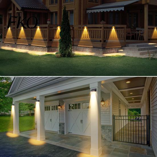 Solar Courtyard Lighting Fence Light, Outdoor Wall Washer Waterproof Large Capacity Battery Lights Lamp, Garden Street Balcony Yard Stairs Decor