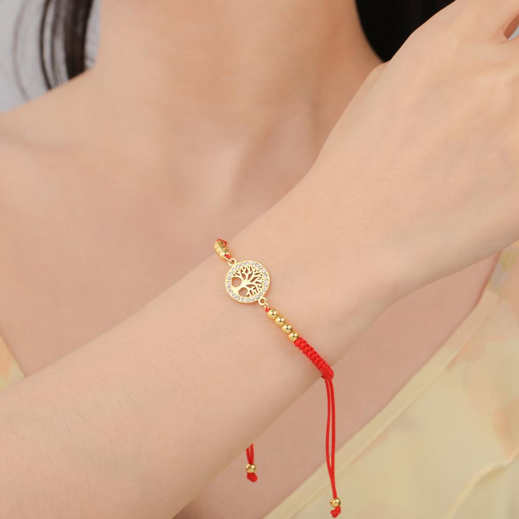 Couple Bracelets Simple Design Korean Hip Hop Diamond Tree Charm Hand Jewelry