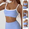 Camiseta Deportiva de Color Block con Sensación Nude Europea y Americana - Chaleco de Yoga y Fitness para Mujer con Hermoso Diseño en la Espalda