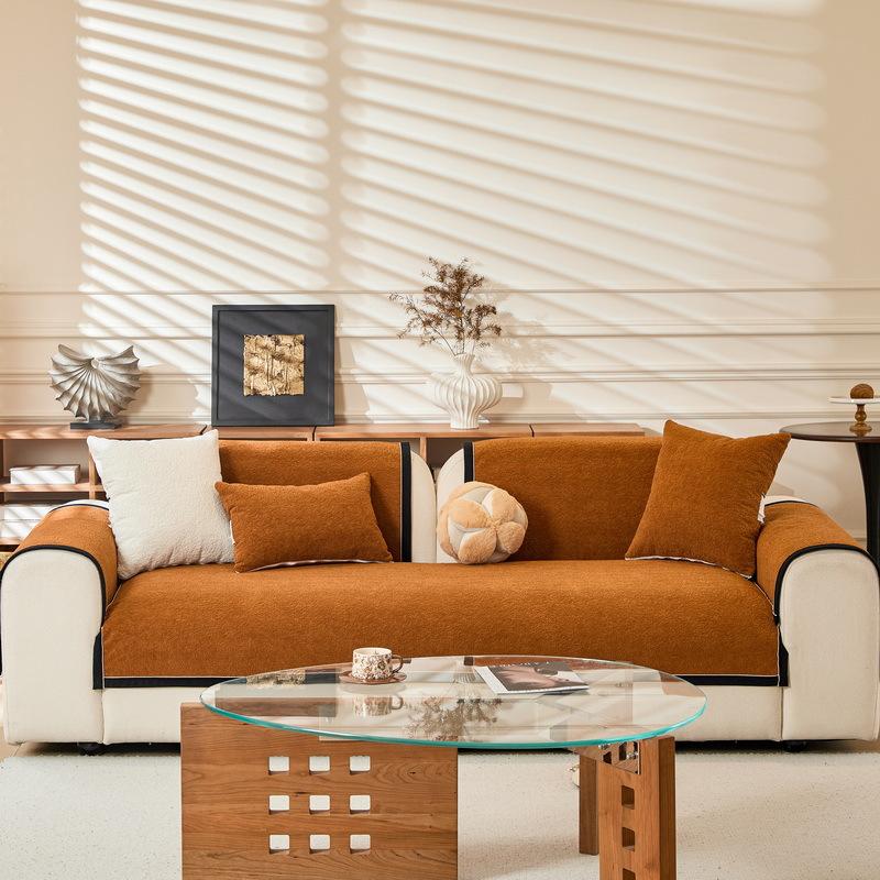 Light Luxury Sofa Cushion, Universal Seat Cushion For All Seasons, Non-Slip, Simple And Modern High-End Chenille Sofa Cushion Cover