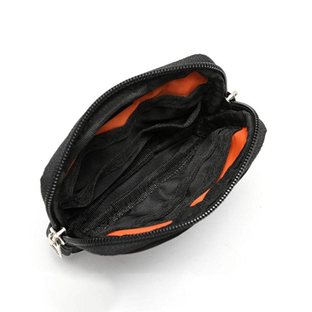 Portable Short Men's Nylon Wallet Waterproof Card Organizer Mini Storage Bag Zipper Closure Earbuds Storage Bag Unisex