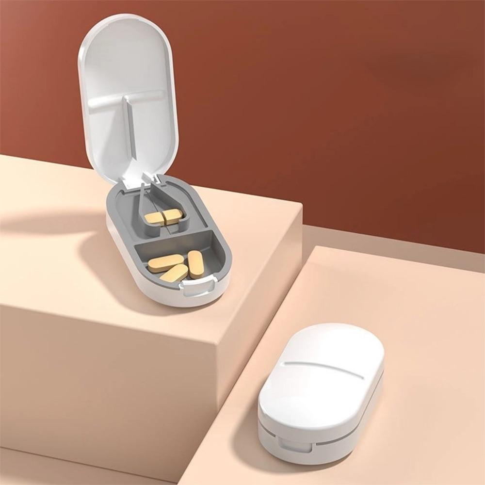 

New Portable Pill Splitters Cutter Medicine Vitamin Split Drugs Tablet Cutting Pills Box Cases Container Storage Organizer Care белый