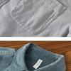 Korean Fashion Men Tops Spring/Autumn Daily Casual Long Sleeve Pure Cotton Shirts Square Collar Corduroy Solid Color Shirt Simple Style Men Clothing