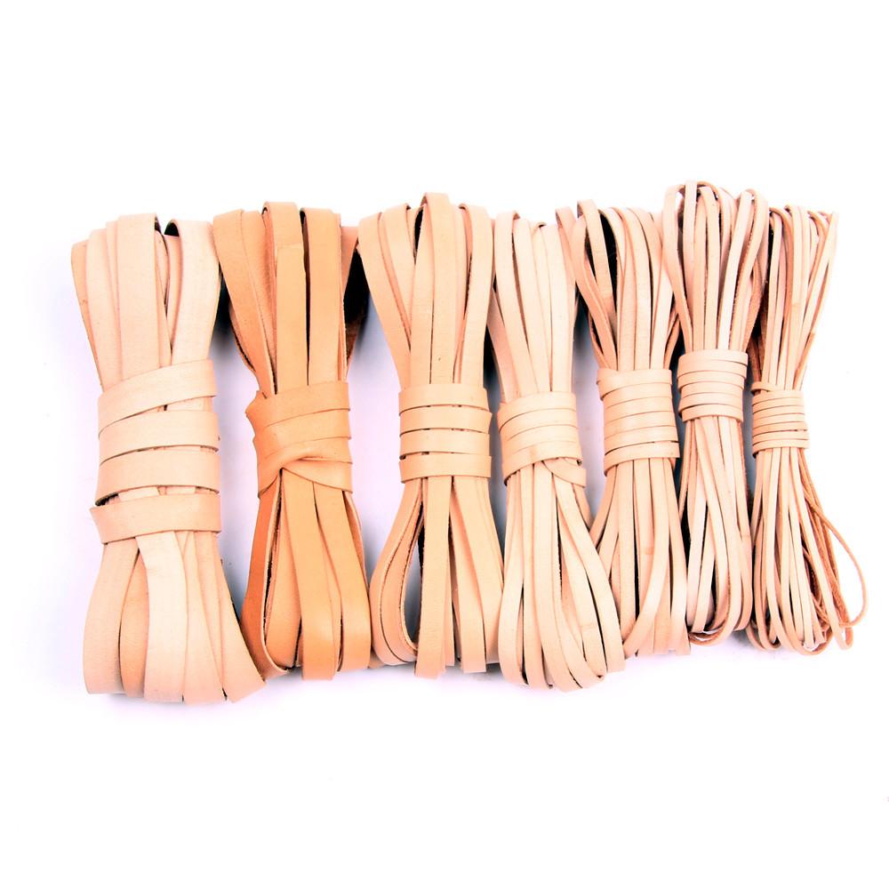 Diy Rope 1Mm Thick 3Mm Wide Rope Braided Rope Leather Strip Rope Vegetable Tanned Leather Flat Leather Rope Cowhide