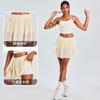 Womens A-Line Pleated Tennis Skort With Built-in Shorts Quick-Dry Sport Skirt Yoga Running Gym Workout