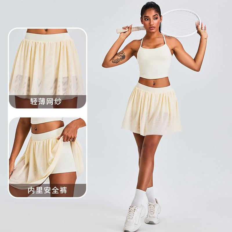 Womens A-Line Pleated Tennis Skort With Built-in Shorts Quick-Dry Sport Skirt Yoga Running Gym Workout